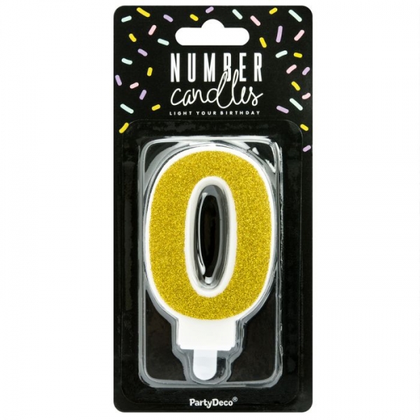 Number Candle - 0 - Gold